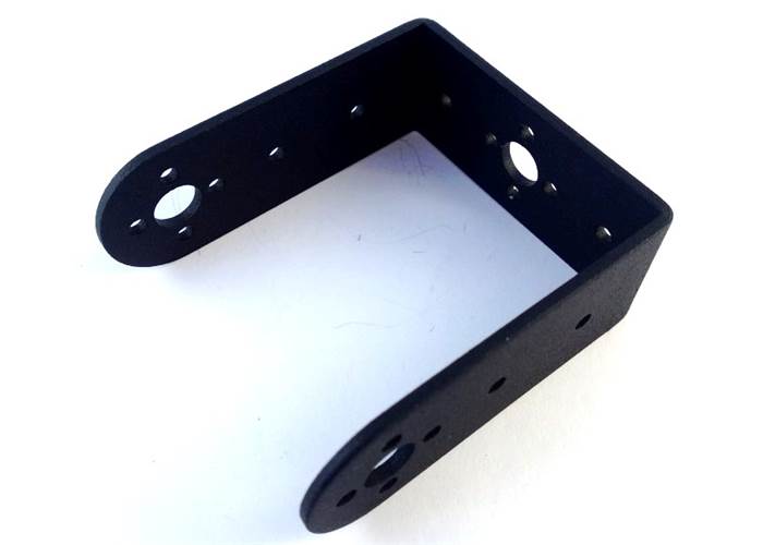 Servo Bracket Black Aluminium Long Arm
